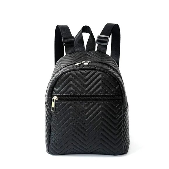 Fashion padded backpack for women, Black. Medium size. - Picture 8 of 8